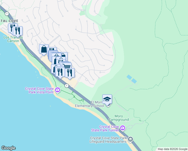 map of restaurants, bars, coffee shops, grocery stores, and more near 110 Archipelago Drive in Newport Beach