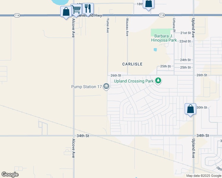 map of restaurants, bars, coffee shops, grocery stores, and more near 7800 29th Street in Lubbock