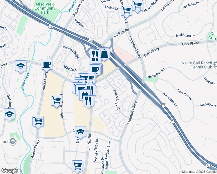 map of restaurants, bars, coffee shops, grocery stores, and more near 24314 El Pilar in Laguna Niguel