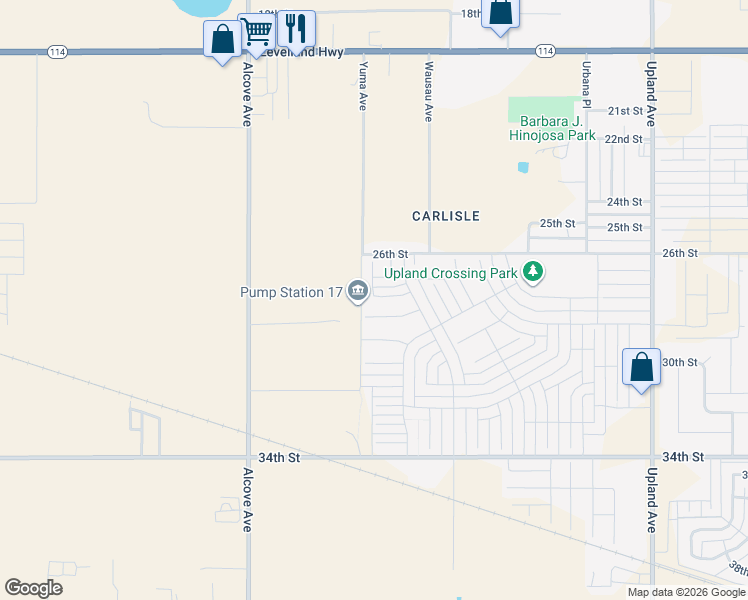 map of restaurants, bars, coffee shops, grocery stores, and more near 7800 29th Street in Lubbock