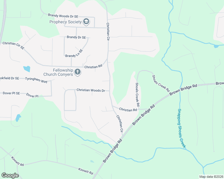 map of restaurants, bars, coffee shops, grocery stores, and more near 2280 Christian Circle Southeast in Conyers