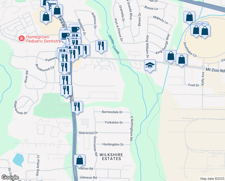 map of restaurants, bars, coffee shops, grocery stores, and more near 752 Georgetown Court in Jonesboro
