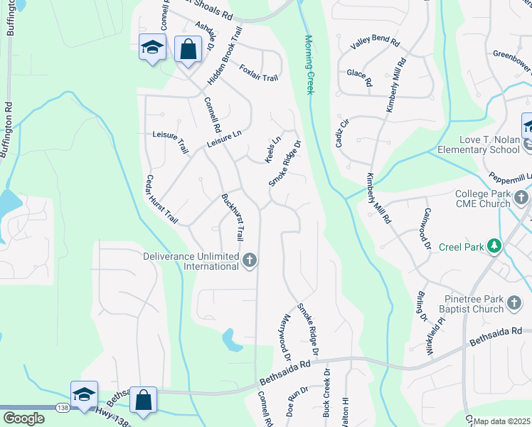map of restaurants, bars, coffee shops, grocery stores, and more near 120 Squirrel Way in College Park