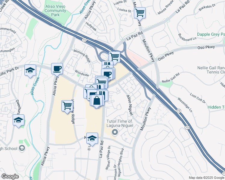 map of restaurants, bars, coffee shops, grocery stores, and more near 24225 El Pilar in Laguna Beach