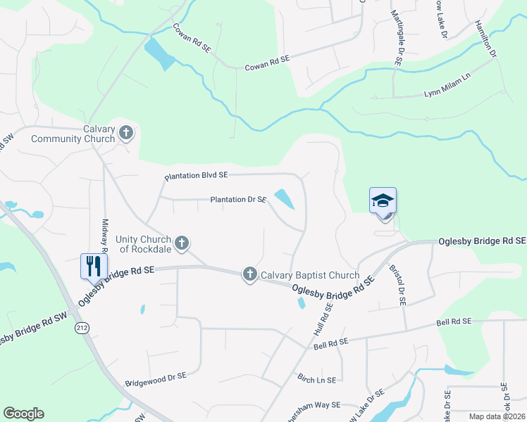 map of restaurants, bars, coffee shops, grocery stores, and more near 4671 Pembrooke Court Southeast in Conyers