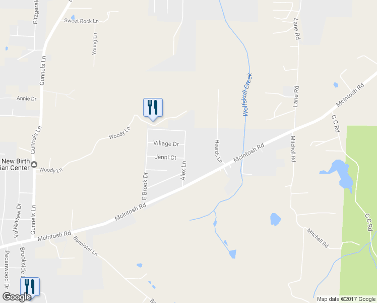 map of restaurants, bars, coffee shops, grocery stores, and more near 172 Alex Lane in Oxford