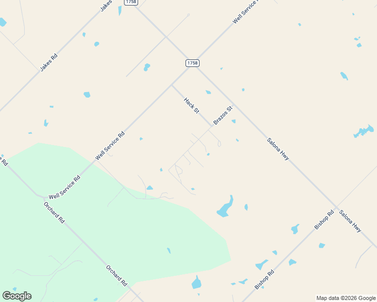 map of restaurants, bars, coffee shops, grocery stores, and more near 504 Brazos Street in Bowie