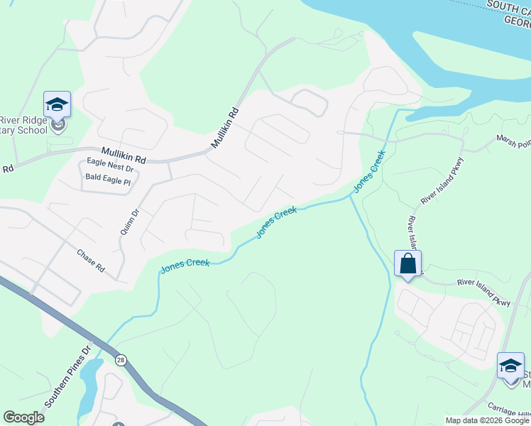 map of restaurants, bars, coffee shops, grocery stores, and more near 4092 Quinn Drive in Evans