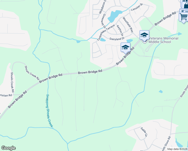 map of restaurants, bars, coffee shops, grocery stores, and more near 13591 Brown Bridge Road in Covington