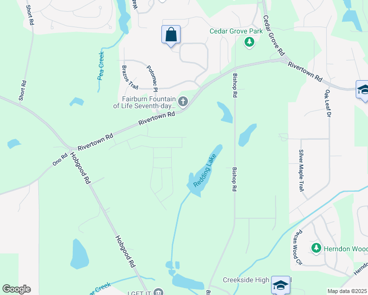 map of restaurants, bars, coffee shops, grocery stores, and more near 6897 Plymouth Drive in Fairburn
