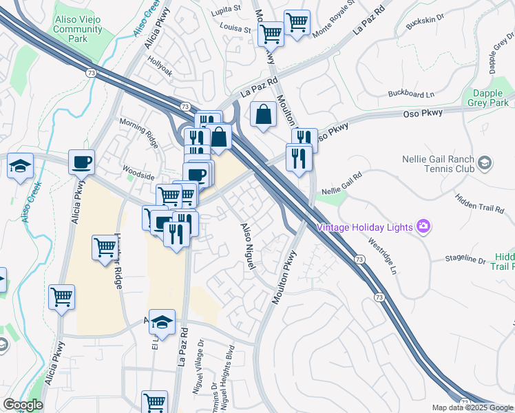 map of restaurants, bars, coffee shops, grocery stores, and more near 27056 Jean Terrace in Laguna Niguel