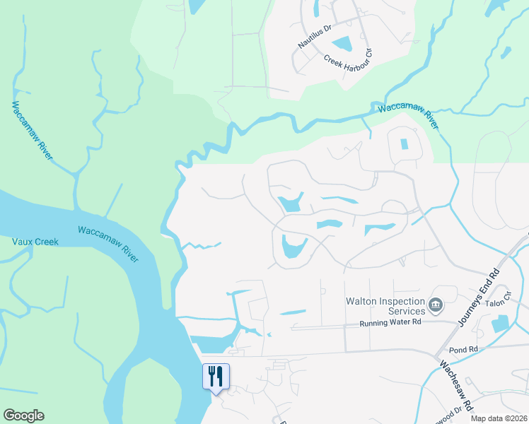 map of restaurants, bars, coffee shops, grocery stores, and more near 152 Stonington Drive in Murrells Inlet