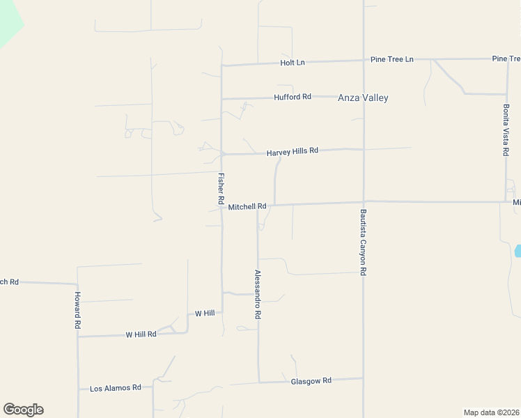 map of restaurants, bars, coffee shops, grocery stores, and more near 54600 Mitchell Road in Anza