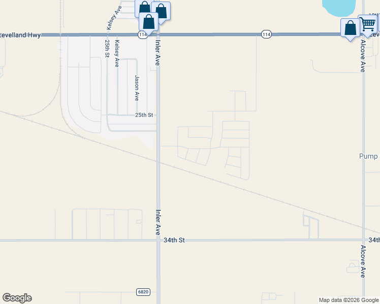 map of restaurants, bars, coffee shops, grocery stores, and more near 2729-2777 Inler Avenue in Lubbock
