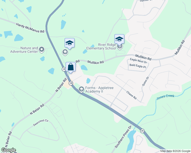 map of restaurants, bars, coffee shops, grocery stores, and more near 952 Hunting Horn Way West in Evans