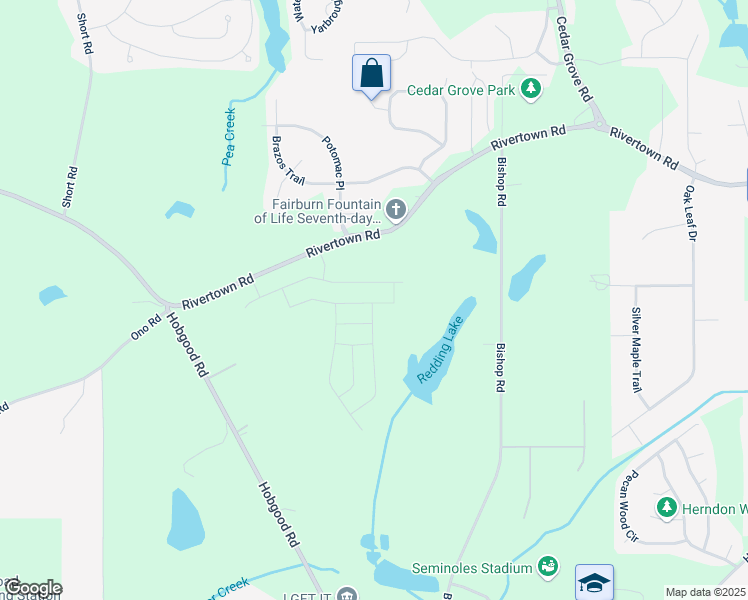 map of restaurants, bars, coffee shops, grocery stores, and more near 7751 Plymouth Drive in Fairburn
