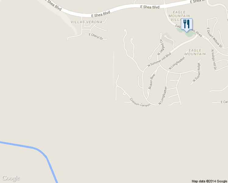 map of restaurants, bars, coffee shops, grocery stores, and more near 9140 N Flying Butte in Fountain Hills
