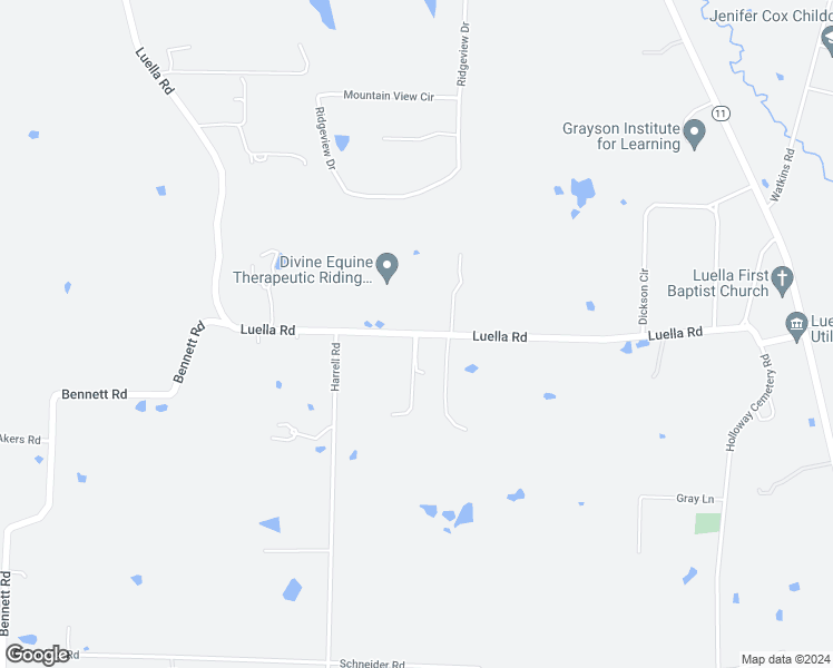 map of restaurants, bars, coffee shops, grocery stores, and more near Luella Road in Sherman