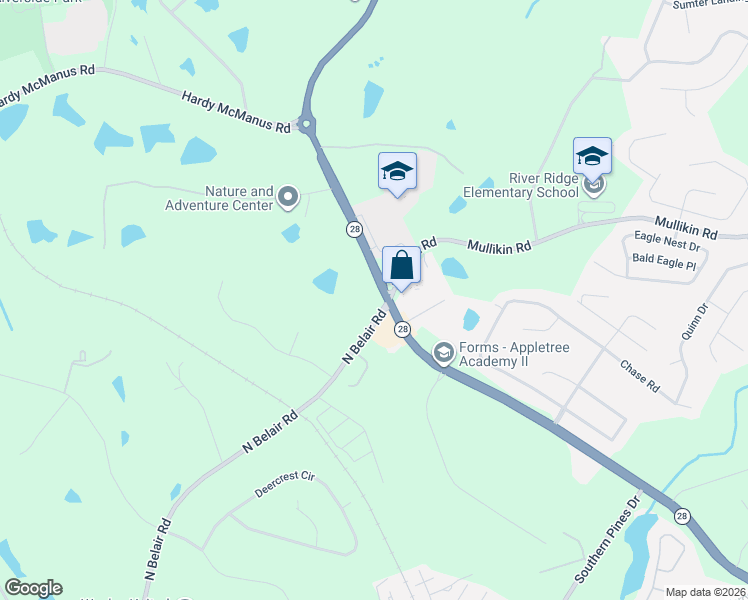 map of restaurants, bars, coffee shops, grocery stores, and more near 1100 Furys Ferry Rd in Evans