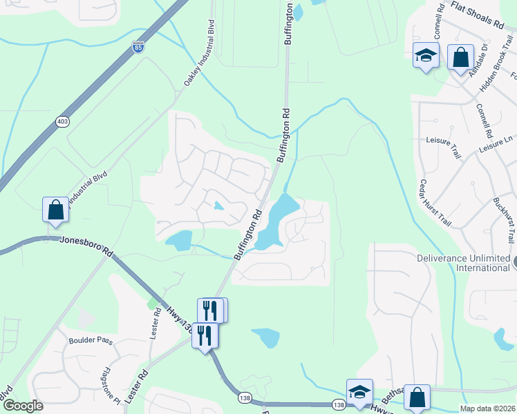 map of restaurants, bars, coffee shops, grocery stores, and more near 5005 Barrington Village Way in Union City