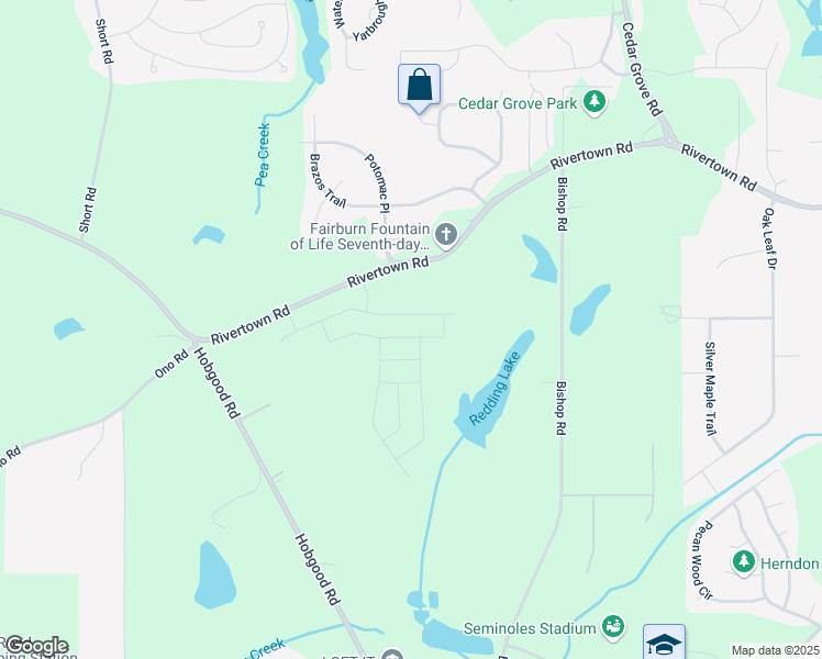 map of restaurants, bars, coffee shops, grocery stores, and more near 7755 Plymouth Drive in Fairburn
