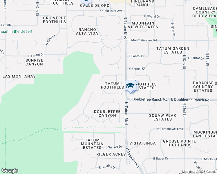 map of restaurants, bars, coffee shops, grocery stores, and more near 9053 North 46th Street in Phoenix