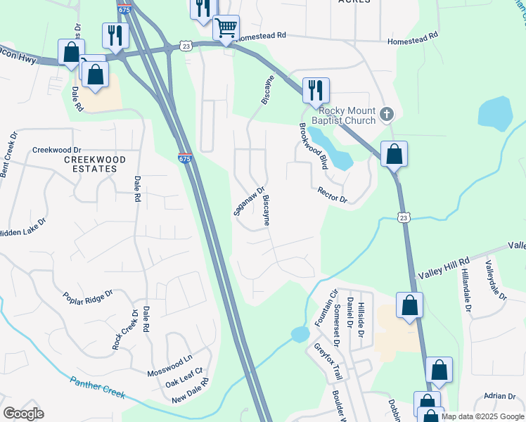 map of restaurants, bars, coffee shops, grocery stores, and more near 6773 Biscayne in Rex