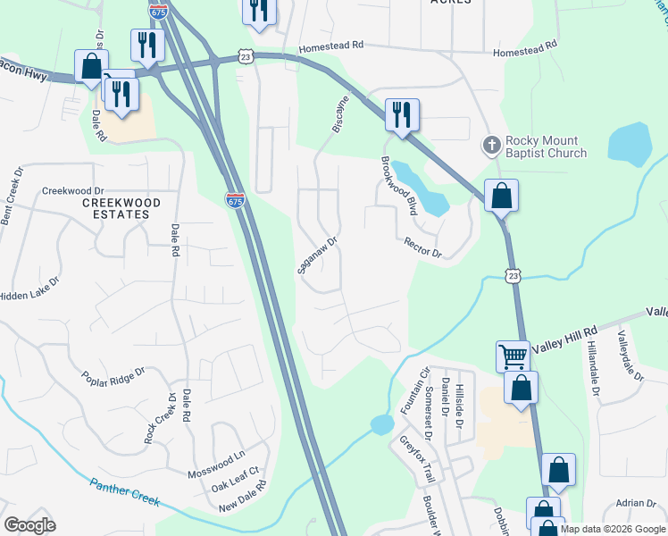 map of restaurants, bars, coffee shops, grocery stores, and more near 6773 Biscayne in Rex