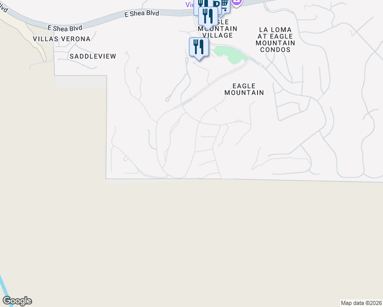 map of restaurants, bars, coffee shops, grocery stores, and more near 9208 North Longfeather in Fountain Hills