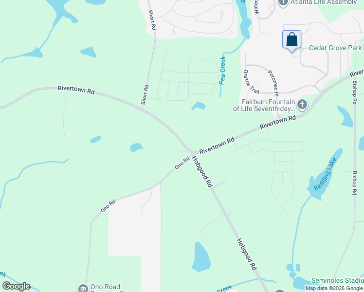 map of restaurants, bars, coffee shops, grocery stores, and more near 7990 RiverTown Road in Fairburn
