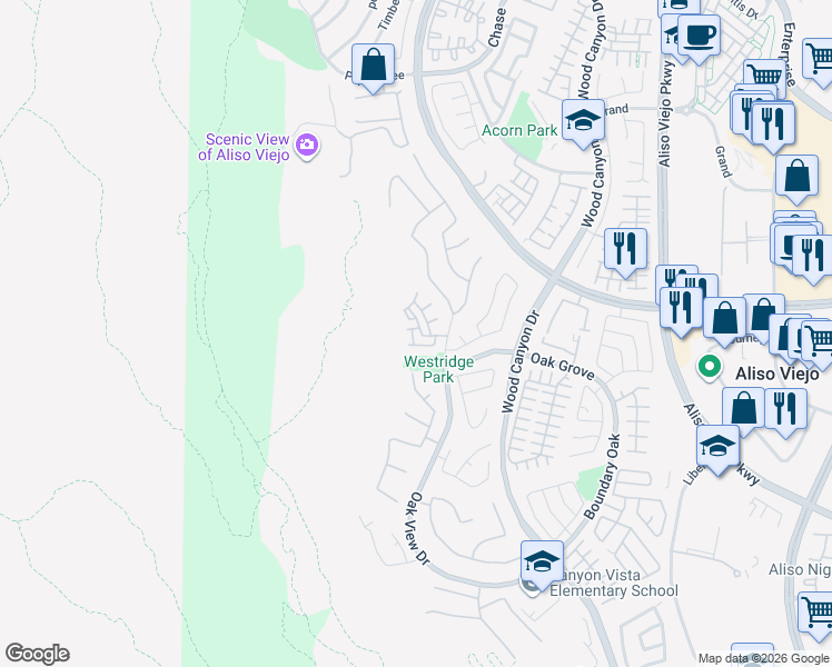 map of restaurants, bars, coffee shops, grocery stores, and more near 89 Vellisimo Drive in Aliso Viejo