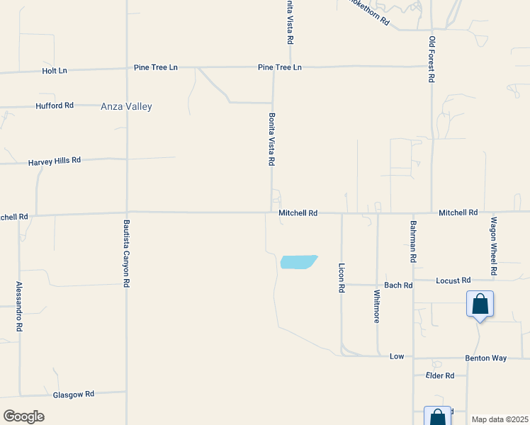 map of restaurants, bars, coffee shops, grocery stores, and more near Mitchell Road in Anza