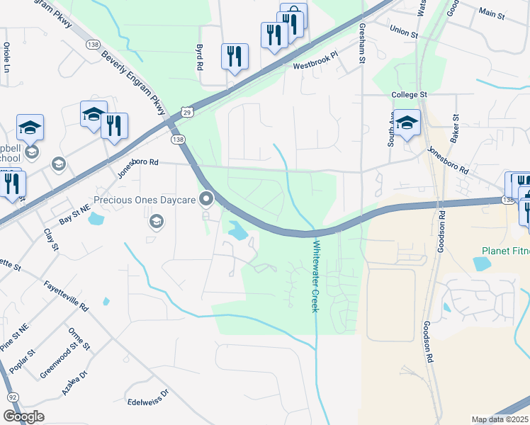 map of restaurants, bars, coffee shops, grocery stores, and more near 5300 State Highway 138 in Union City