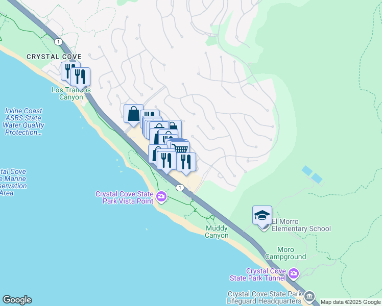 map of restaurants, bars, coffee shops, grocery stores, and more near 132 Sidney Bay Drive in Newport Beach