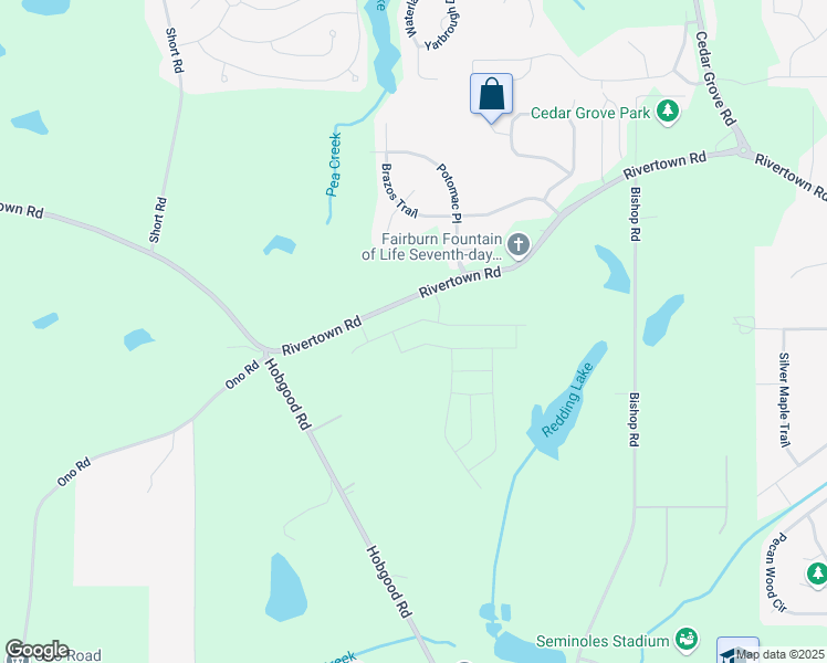 map of restaurants, bars, coffee shops, grocery stores, and more near 7788 Richmond Trail in Fairburn