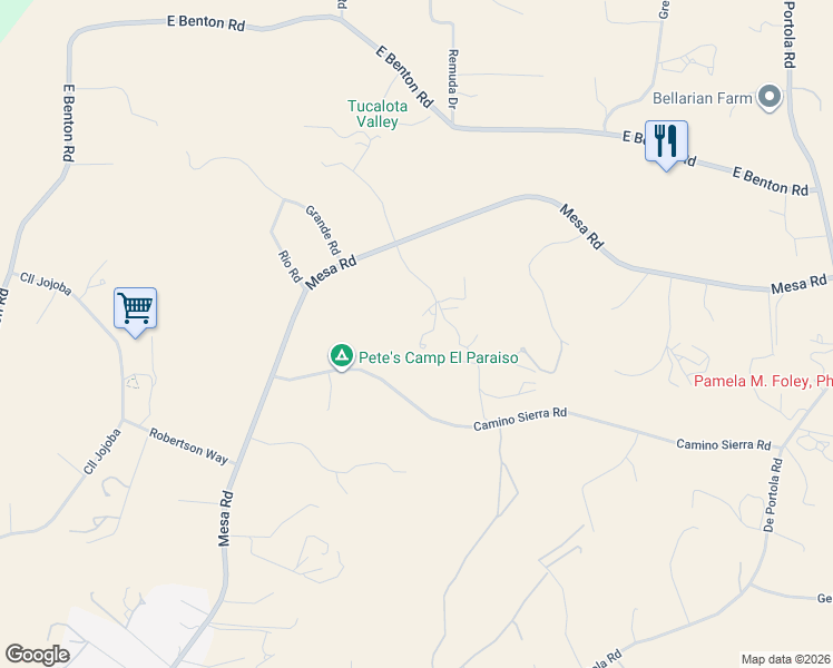 map of restaurants, bars, coffee shops, grocery stores, and more near 38065 Vía Lobato in Temecula