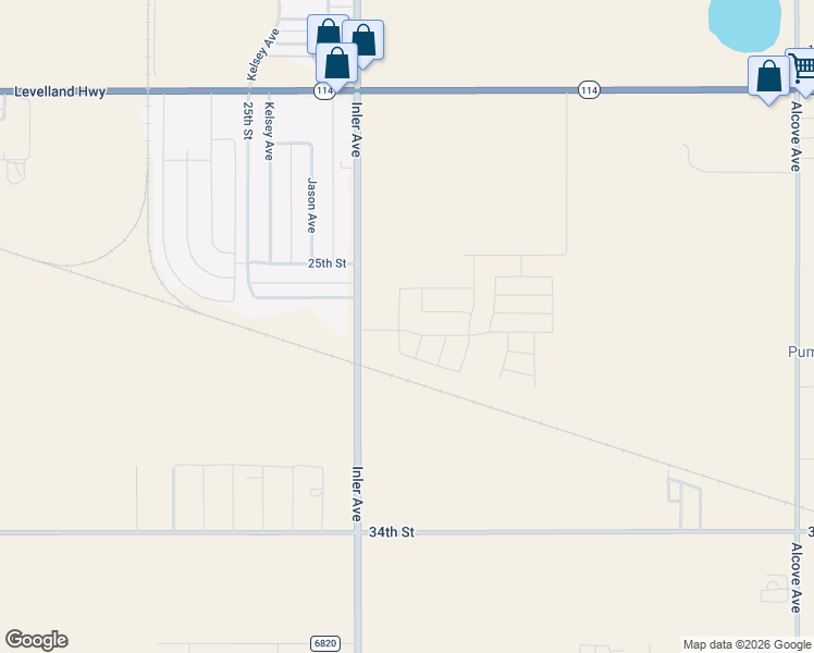 map of restaurants, bars, coffee shops, grocery stores, and more near 2729-2777 Inler Avenue in Lubbock