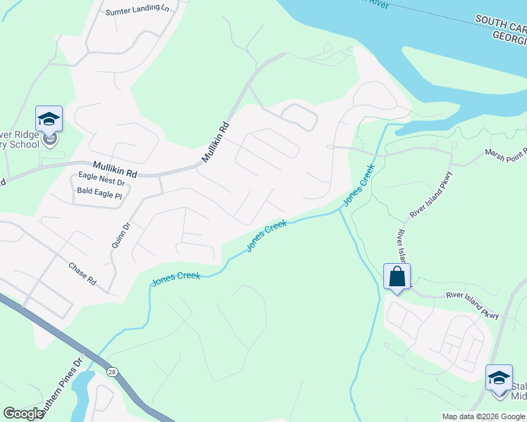 map of restaurants, bars, coffee shops, grocery stores, and more near 4082 Quinn Drive in Evans