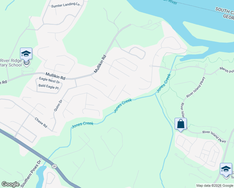 map of restaurants, bars, coffee shops, grocery stores, and more near 4082 Quinn Drive in Evans