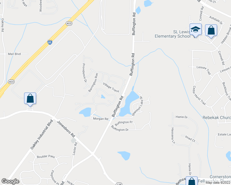 map of restaurants, bars, coffee shops, grocery stores, and more near 5544 Village Trace in Union City