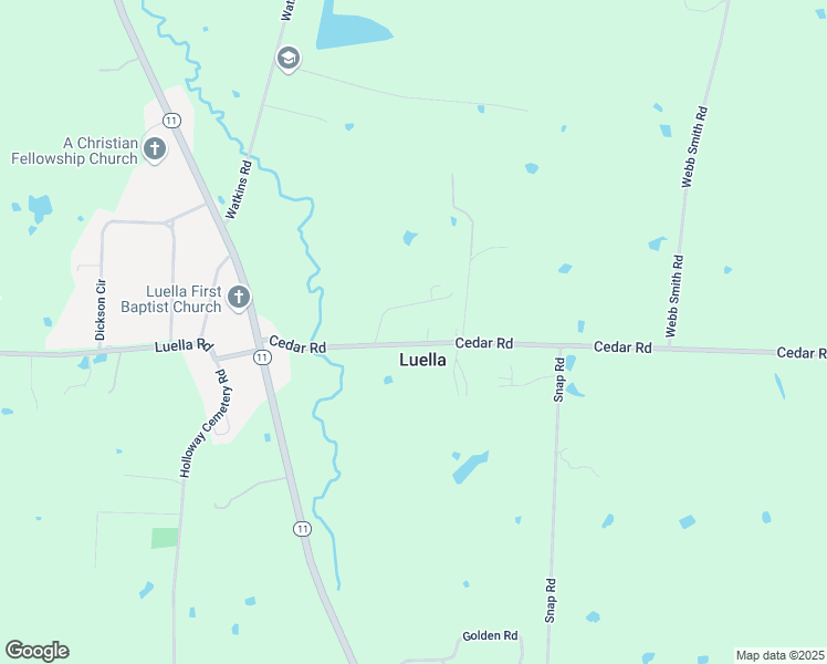 map of restaurants, bars, coffee shops, grocery stores, and more near in Luella