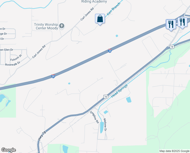 map of restaurants, bars, coffee shops, grocery stores, and more near 403 Royal Oaks Drive in Leeds