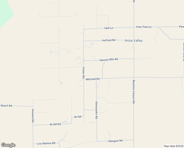 map of restaurants, bars, coffee shops, grocery stores, and more near 54600 Mitchell Road in Anza