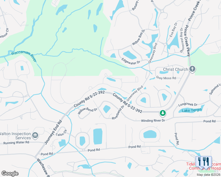 map of restaurants, bars, coffee shops, grocery stores, and more near 74 Cascade Drive in Murrells Inlet