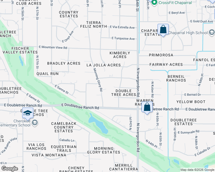 map of restaurants, bars, coffee shops, grocery stores, and more near 905 Morning Glory Road in Paradise Valley