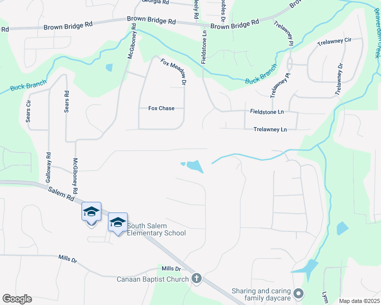 map of restaurants, bars, coffee shops, grocery stores, and more near 300 McGiboney Road in Covington