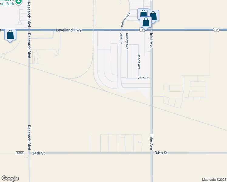 map of restaurants, bars, coffee shops, grocery stores, and more near Kelsey in Lubbock