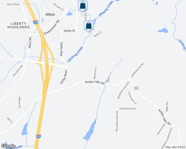 map of restaurants, bars, coffee shops, grocery stores, and more near 2310 Monroe Drive in Birmingham