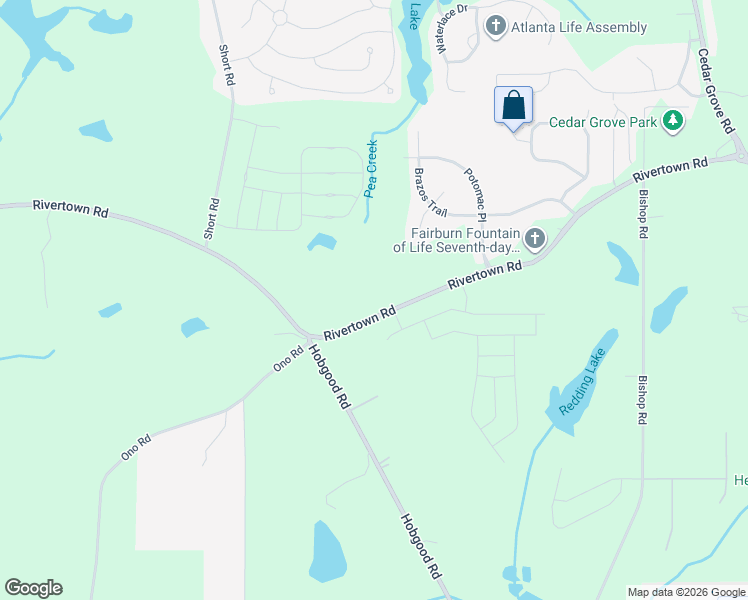 map of restaurants, bars, coffee shops, grocery stores, and more near 7865 RiverTown Road in Fairburn