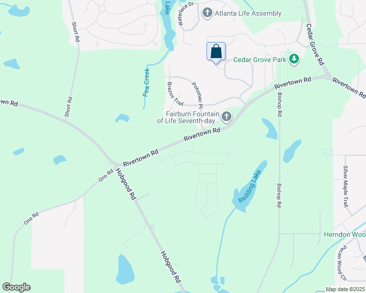 map of restaurants, bars, coffee shops, grocery stores, and more near 7774 RiverTown Road in Fairburn